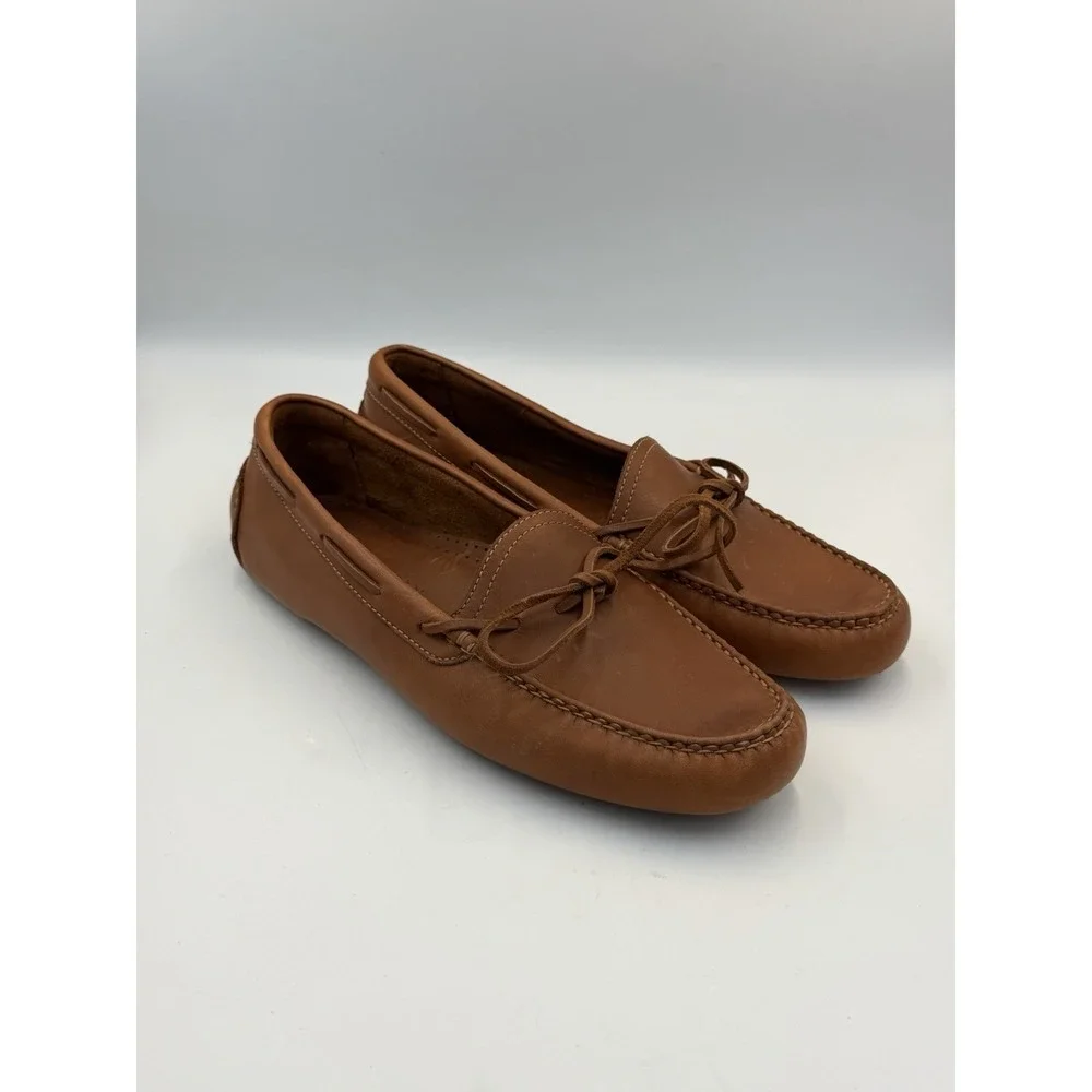 Cole Haan Men's 11.5M Brown Leather Driving Loafers Moc Toe Lace Brazil